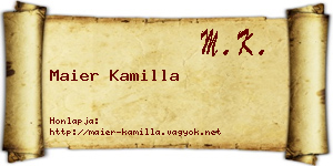 Maier Kamilla névjegykártya